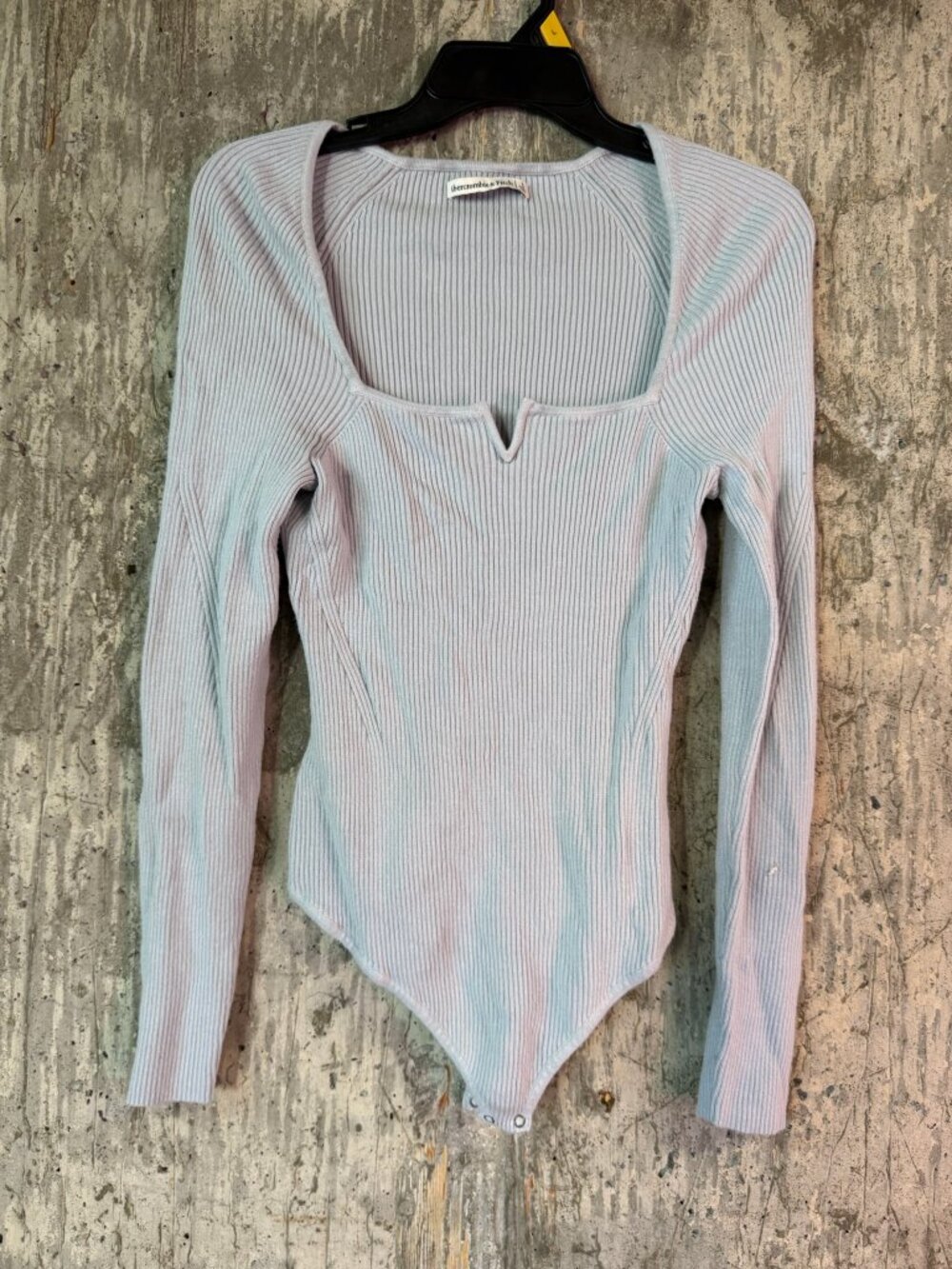 ABERCROMBIE & FITCH Women's Long Sleeve Ribbed Bodysuit Size L